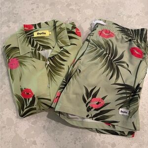 Duvin Cabana Set. Shirt- Large, Trunks- Large. Worn Twice, Dry Cleaned Only.